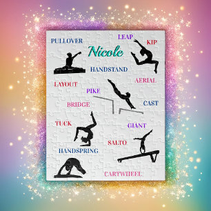 Puzzle Gymnastique Compétences Typographie