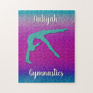 Puzzle Gymnastique fille Turquoise Magenta Ombre