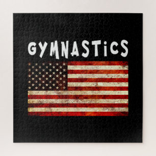 Puzzle Gymnastique Grunge Américain Drapeau USA