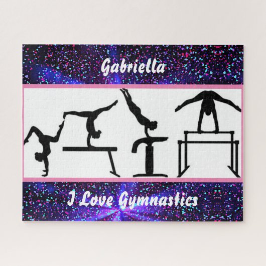 Puzzle Gymnastique - I Love Gymnastique avec nom (Horizontal)