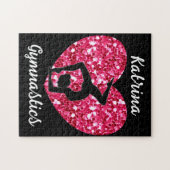 Puzzle Gymnastique noir et rose chaud Personnalisé (Horizontal)