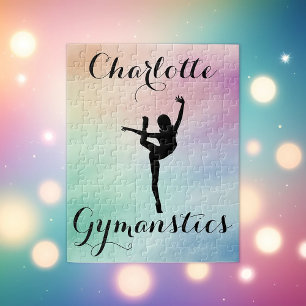 Puzzle Gymnastique pastel personnalisée violet vert