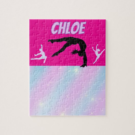 Puzzle Gymnastique Purple Lilac Hot rose Bébé Blue Pastel (Vertical)