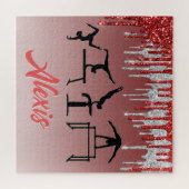 Puzzle Gymnastique rouge et argent Parties scintillant Om (Horizontal)