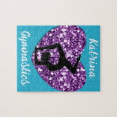 Puzzle Gymnastique Turquoise et violet Personnalisée (Horizontal)