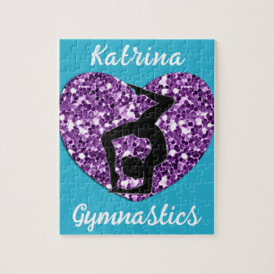 Puzzle Gymnastique Turquoise et violet Personnalisée