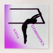 Puzzle Gymnastique violet blanc Personnalisé (Horizontal)