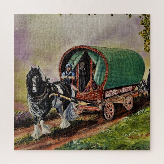 Puzzle Gypsy Vanner Horse irlandais Caravan Wagon Tapisse (Vertical)