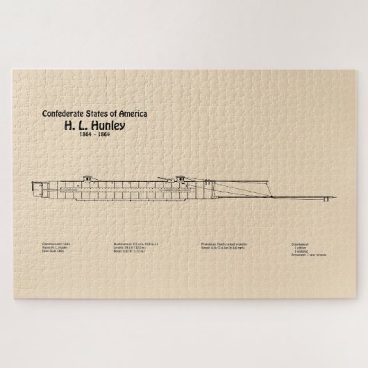 Puzzle H. L. Hunley - Plan directeur des navires SD (Horizontal)