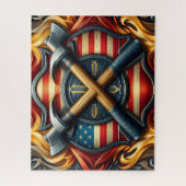 Puzzle Hache de pompier Drapeau américain (Vertical)