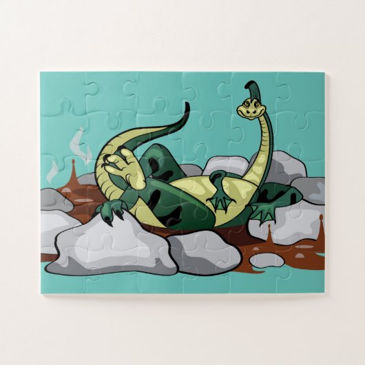 Puzzle Hadrosaurus Se Détendre Dans Un Jacuzzi. (Horizontal)