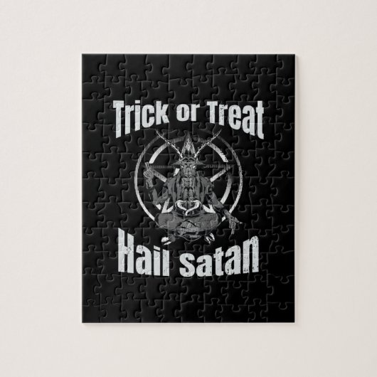 Puzzle Hail Satan Pentagram Goat Halloween (Vertical)
