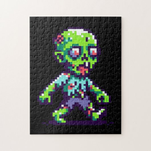 Puzzle Halloween 8 bits drôle zombie (Vertical)