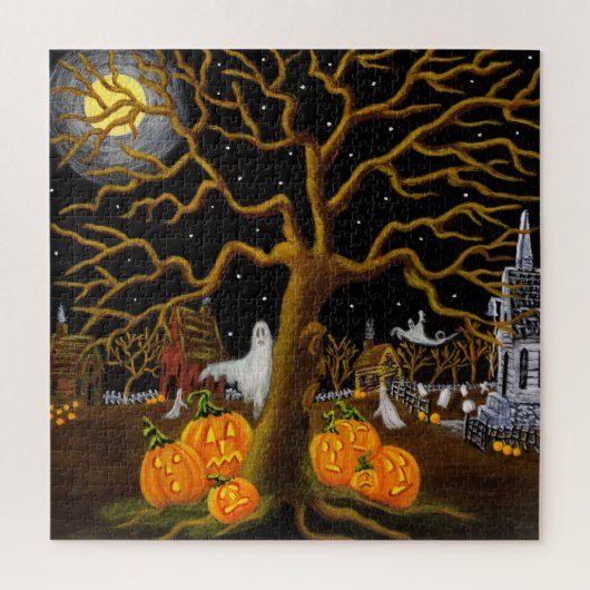 Puzzle Halloween a hanté le village (Vertical)