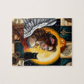 Puzzle Halloween Angel et chat noir (Horizontal)