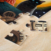 Puzzle Halloween Angel et chat noir (Côté)
