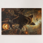 Puzzle Halloween australienne à cheval Terrier (Horizontal)