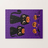 Puzzle Halloween/Automne/Automne/citrouille/chat (Horizontal)
