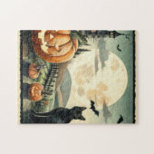 Puzzle Halloween/Automne/Automne/citrouille/chat (Horizontal)