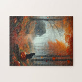 Puzzle Halloween/Automne/Automne/citrouille/chat (Horizontal)