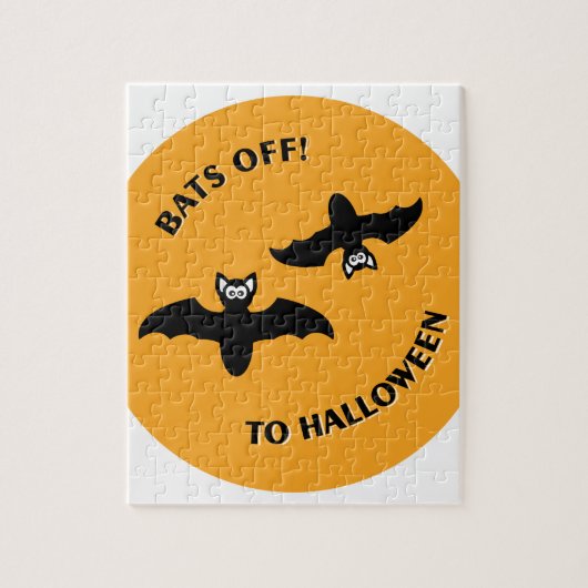 Puzzle Halloween Bats Orange (Vertical)