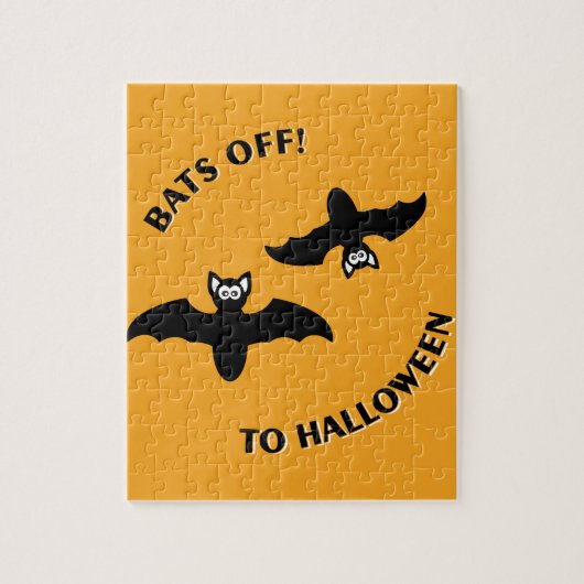 Puzzle Halloween Bats Orange (Vertical)