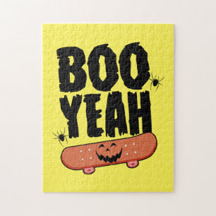 Puzzle Halloween Boo Yeah Skateboard Birthday