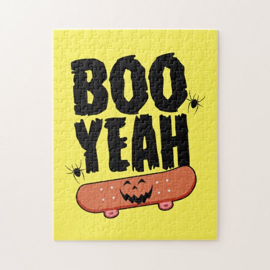 Puzzle Halloween Boo Yeah Skateboard Birthday (Vertical)