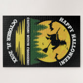 Puzzle Halloween Caution Sorcière Traversée Flying Brooms (Horizontal)