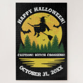 Puzzle Halloween Caution Sorcière Traversée Flying Brooms (Vertical)