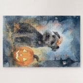 Puzzle Halloween Chesapeake Bay Terrier Avec Citrouilles (Horizontal)