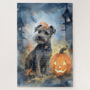 Puzzle Halloween Chesapeake Bay Terrier Avec Citrouilles