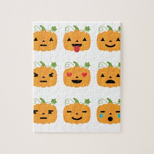 Puzzle halloween citrouille emojis (Vertical)