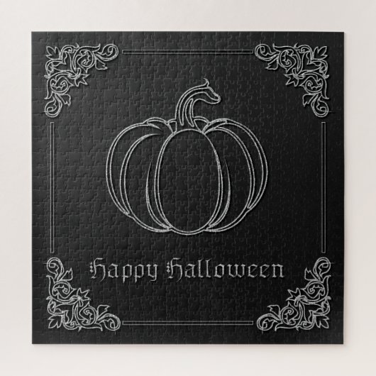 Puzzle Halloween Citrouille en argent (Vertical)