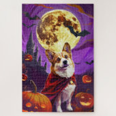 Puzzle Halloween Corgi Vampire Citrouilles effroi (Vertical)