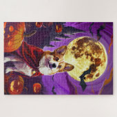 Puzzle Halloween Corgi Vampire Citrouilles Épouvantable (Horizontal)