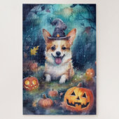 Puzzle Halloween Corgi With Pumpkins Scary (Vertical)