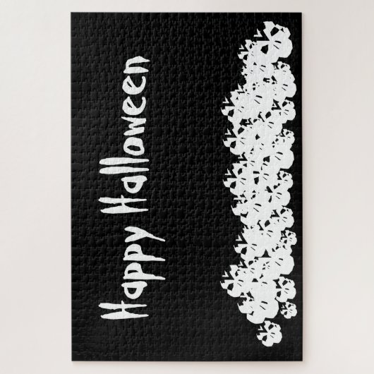 Puzzle Halloween crânes blancs noirs empiler sur mesure (Vertical)