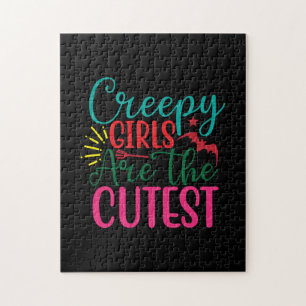 Puzzle Halloween Creepy Girls Are The Cutest Birthday