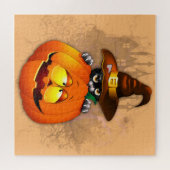 Puzzle Halloween Cute Kitty Witch et ami Citrouille (Horizontal)