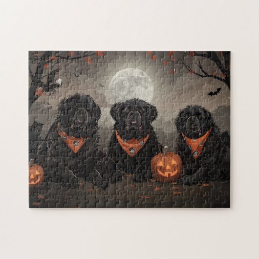 Puzzle Halloween de Terre-Neuve Éffrayant (Horizontal)