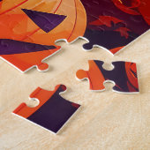 Puzzle Halloween Doberman Vampire Citrouilles Épouvantabl (Côté)