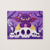 Puzzle Halloween Éffrayant Chat Crânes pour enfants Puzzl (Horizontal)
