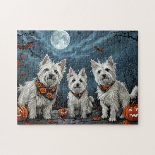 Puzzle Halloween Éffrayant West Highland (Horizontal)