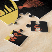 Puzzle Halloween Enfants Black Scary Cartoon Moon Witte m (Côté)