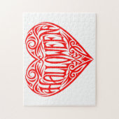 Puzzle Halloween Heart, Red Heart, Holiday (Vertical)
