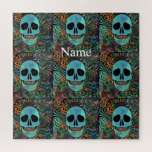 Puzzle Halloween Hippie Skull Thunder_Cove  (Vertical)