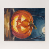 Puzzle Halloween Jack-O-Lantern Pumpkin (Horizontal)