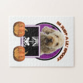 Puzzle Halloween - juste un Lil éffrayant - GoldenDoodle (Horizontal)