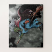 Puzzle Halloween La Nuit Effrayant Volant Sorcier Crâne (Vertical)